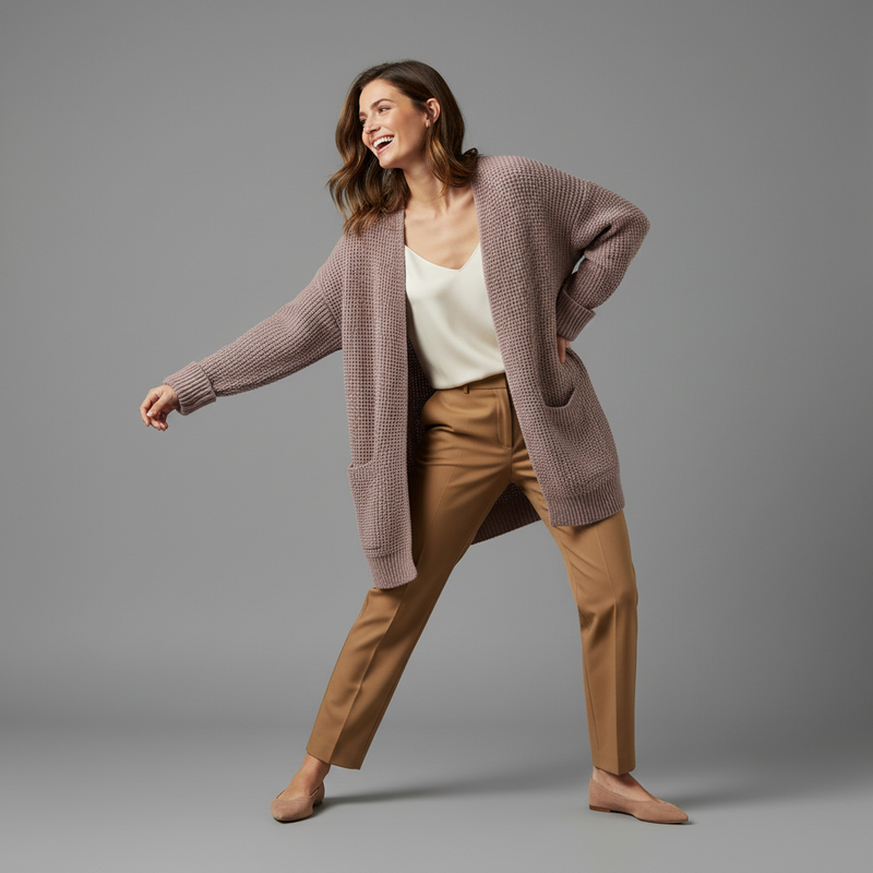 Elegant Black Cardigan | Women's Long Sweater Layer