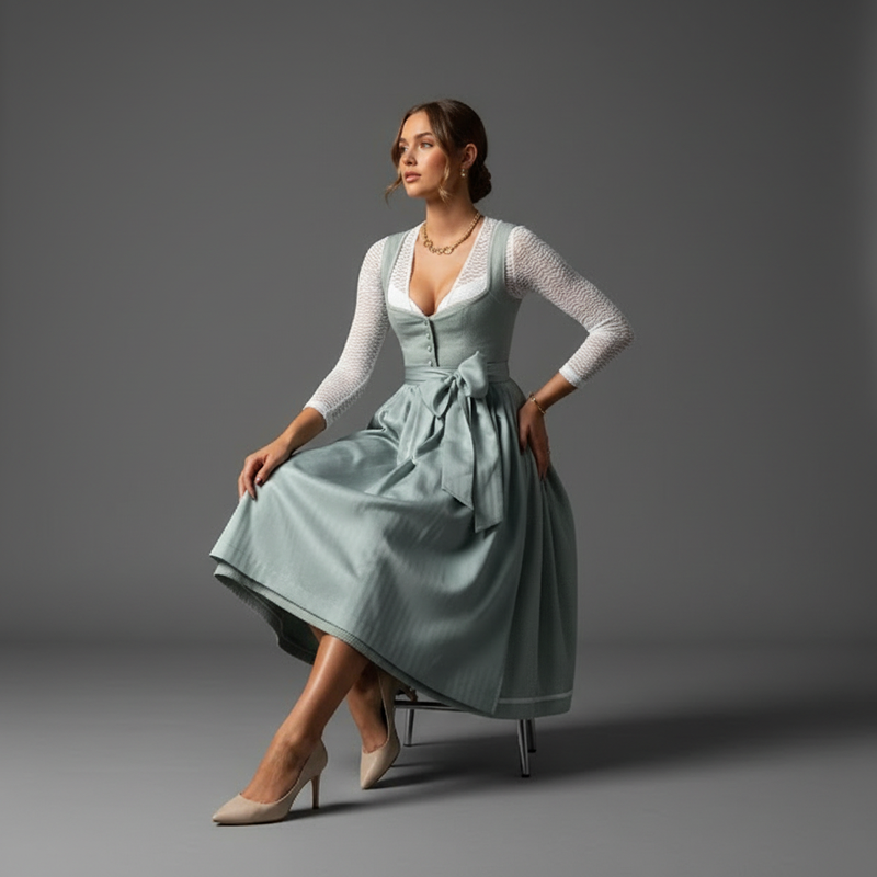Elegant Dirndl Dress | Women's Oktoberfest Costume Set
