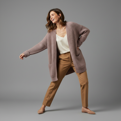 Elegant Black Cardigan | Women's Long Sweater Layer