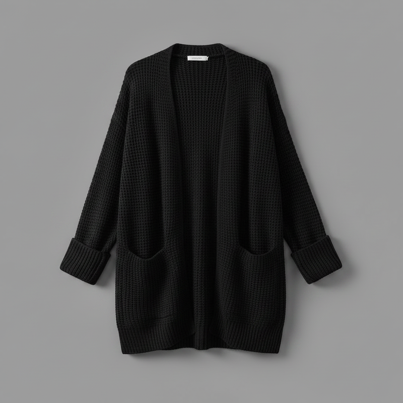 Elegant Black Cardigan | Women's Long Sweater Layer