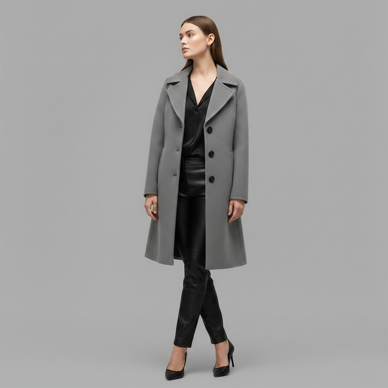 Elegant Women's Button Coat | Wool Winter Coat