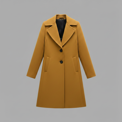 Elegant Women's Button Coat | Wool Winter Coat