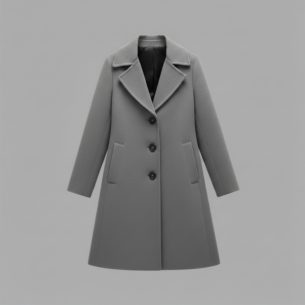 Elegant Women's Button Coat | Wool Winter Coat