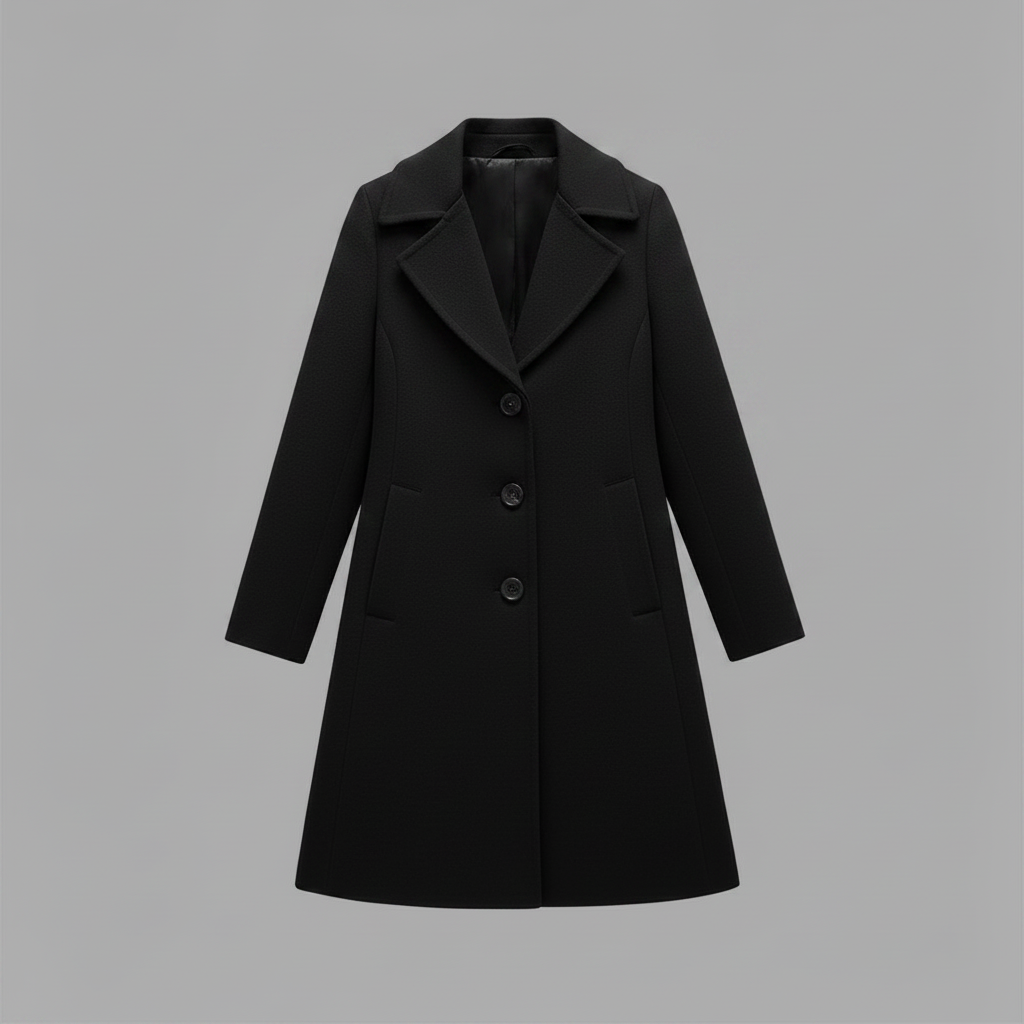 Elegant Women's Button Coat | Wool Winter Coat
