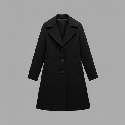 Elegant Women's Button Coat | Wool Winter Coat