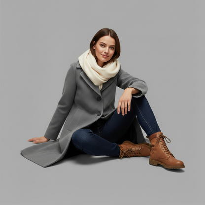 Elegant Women's Button Coat | Wool Winter Coat