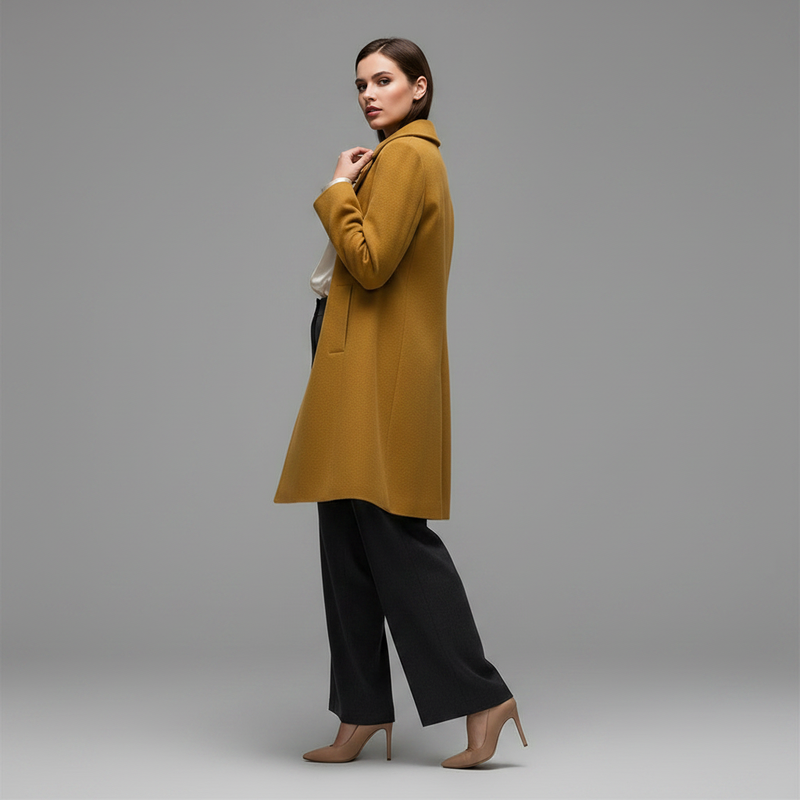 Elegant Women's Button Coat | Wool Winter Coat