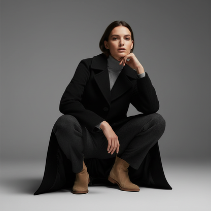 Elegant Women's Button Coat | Wool Winter Coat