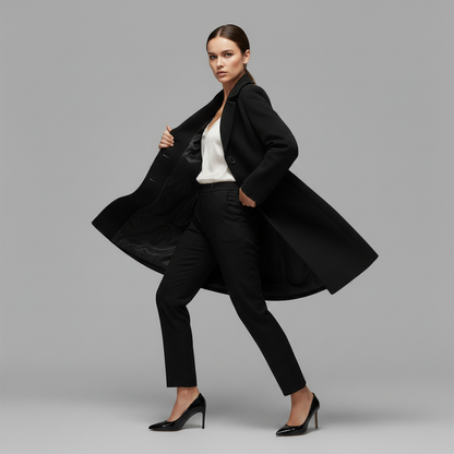 Elegant Women's Button Coat | Wool Winter Coat