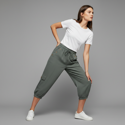 Jana Casual Trousers | Women's Pants with Pockets and Drawstring