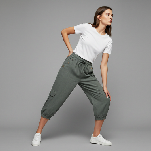 Jana Casual Trousers | Women's Pants with Pockets and Drawstring