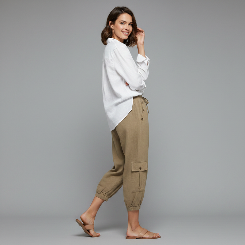 Jana Casual Trousers | Women's Pants with Pockets and Drawstring