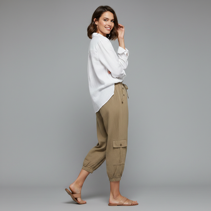 Jana Casual Trousers | Women's Pants with Pockets and Drawstring
